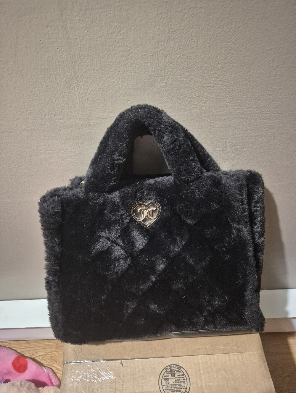 Juicy Couture Faux Fur Tote Black